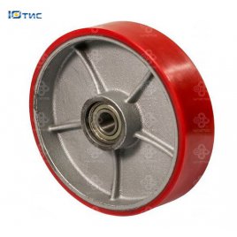 Колеса для гидравлических тележек и рокл без кронштейна с шариковыми подшипниками (чугун/полиуретан)